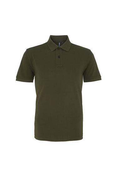 Asquith & Fox Mens Plain Short Sleeve Polo Shirt - Olive