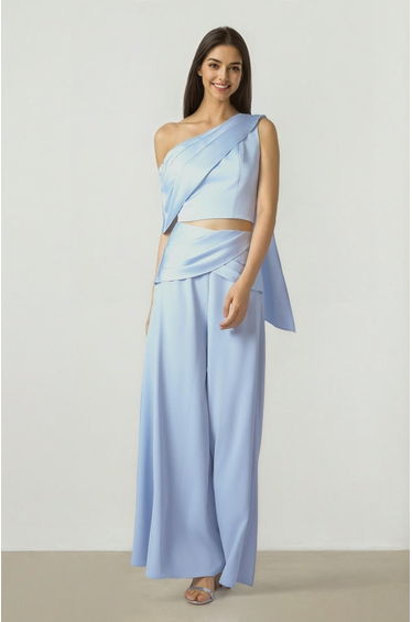 Light Blue Draped Pants