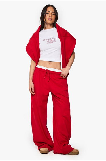 Wide Leg Trouser - red