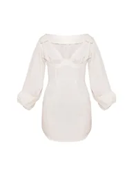 Stone Linen Look Underwired Shirt Dress - 4
