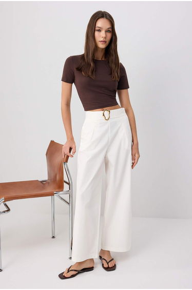 White Cotton Balloon Pants