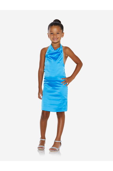Girls Knitted Dress in Blue
