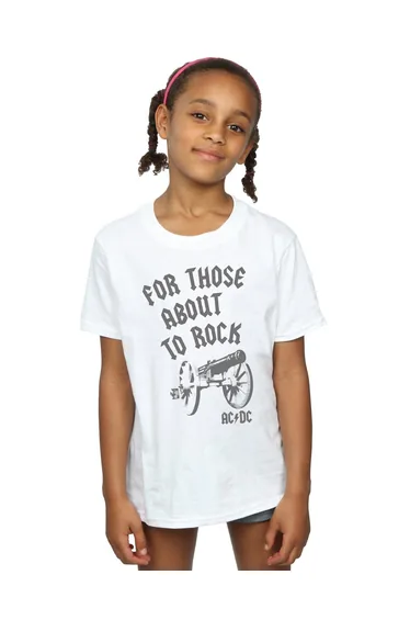 AC/DC Girls For Those About To Rock Cannon Cotton T-Shirt - White