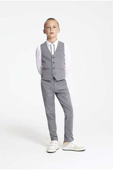 Boys Grey Suit Waistcoat