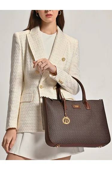 حقيبة كتف باللون البني