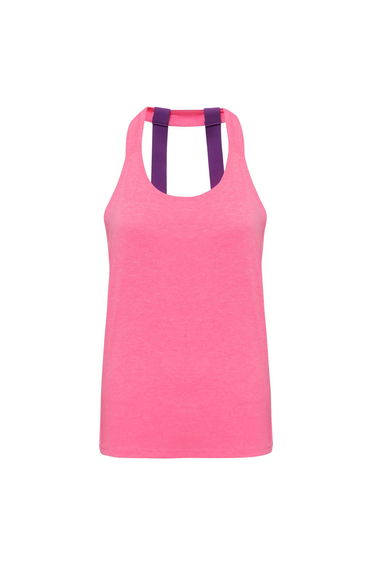 Tri Dri Womens/Ladies Double Strap Back Sleeveless Vest - Lightning Pink Melange