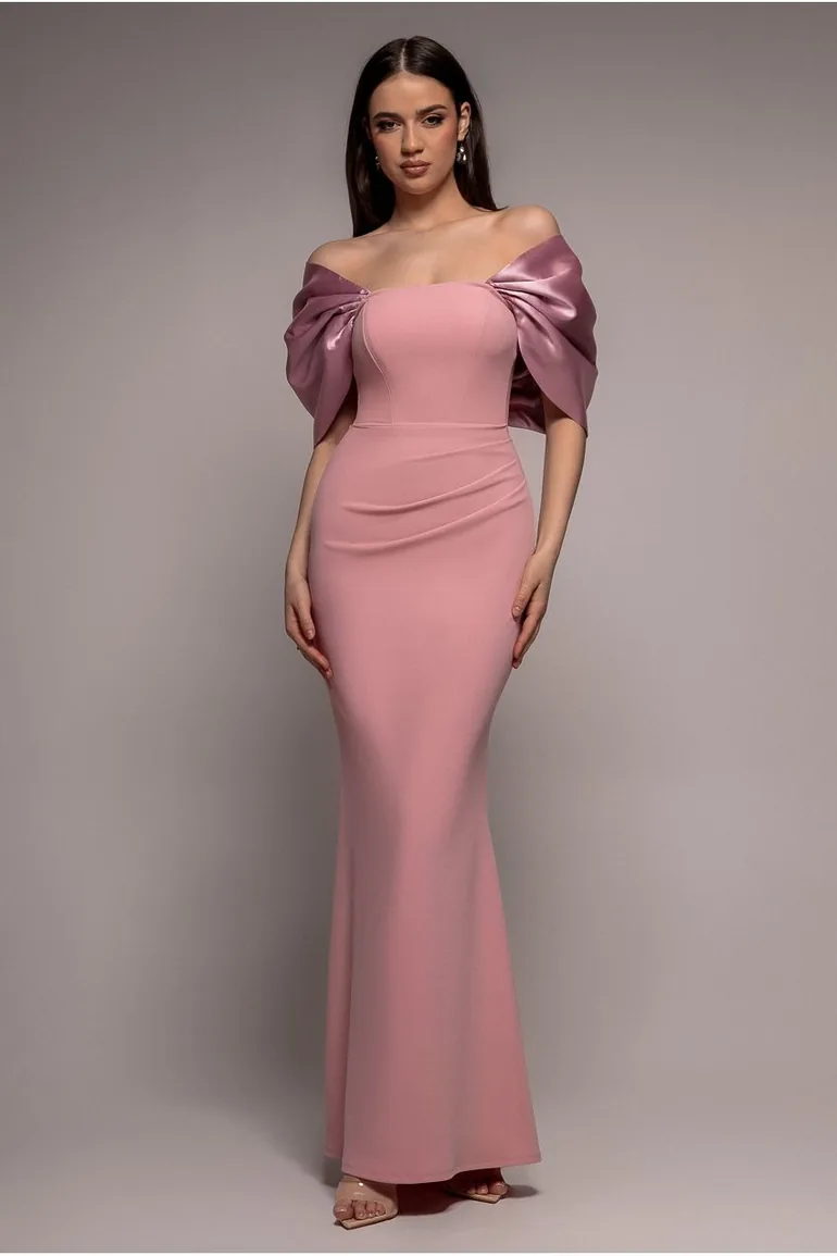 goddiva off shoulder maxi dress product info and reviews Goddiva Pleated Chiffon Off Shoulder Maxi Dress Tradegala
