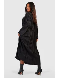 Plus Wide Plisse Midaxi Dress - black - 1