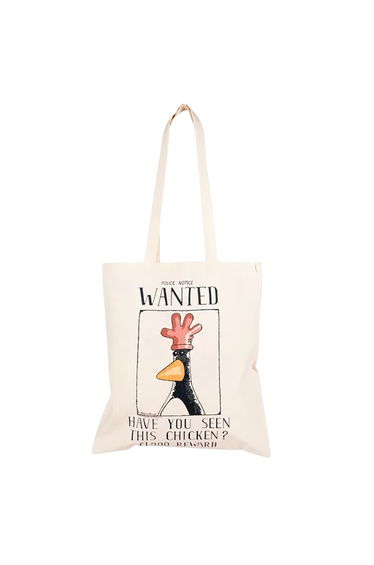 Wallace and Gromit Wanted Poster Feathers McGraw Tote Bag - White/Off White