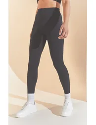 Black Structured Contour Ribbed Leggings - 1