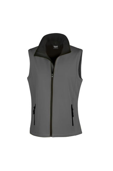 Result Womens/Ladies Softshell Body Warmer - Charcoal Grey/Black