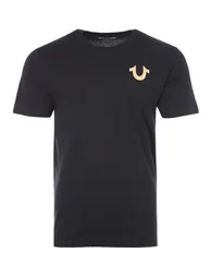 Men's True Religion Buddha Foil Back Print Crew Neck T-Shirt in Black