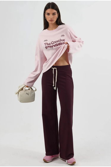 BUSEM Relaxed Fit Long Sleeve Crew Neck Blouse