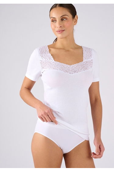 Combed Cotton T-Shirt with Short Sleeves