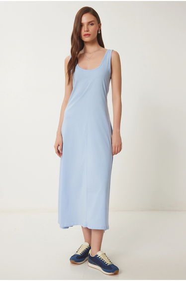 ISTANBUL U Collar Midi Dress