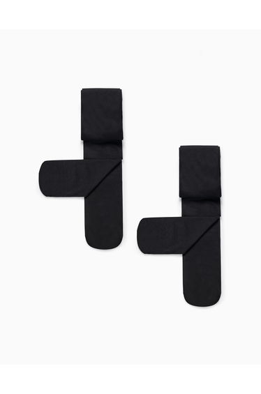Pack of 2 40Den Microfiber Tights for Girls, Black