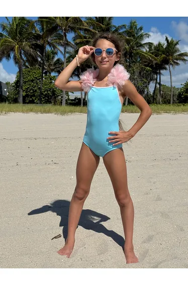 Nessi Byrd Girls Bethany Swimsuit in Blue