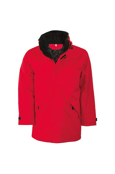 Kariban Mens Parka Performance Jacket - Red/Black
