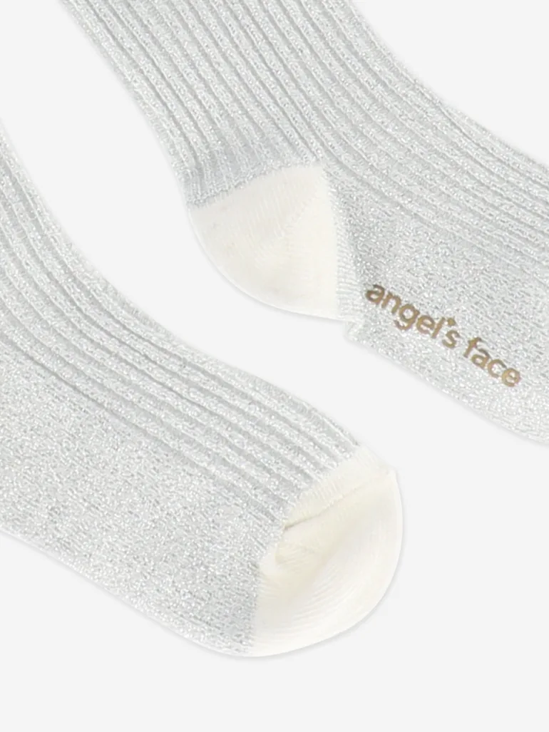 Girls Lucy Sparkle Socks in White - 2