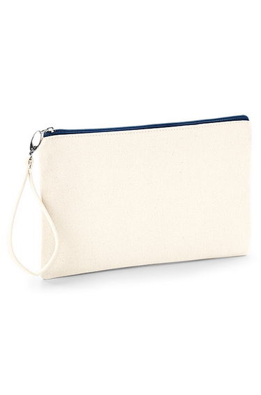 Westford Mill Canvas Wristlet Pouch - Natural/Navy