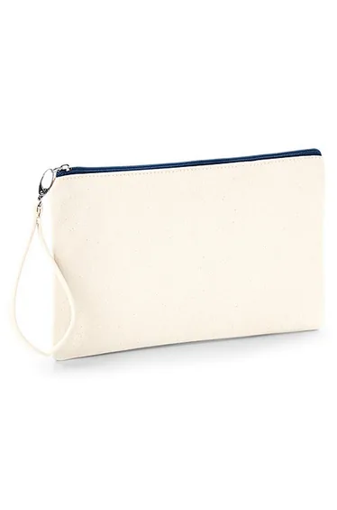 Westford Mill Canvas Wristlet Pouch - Natural/Navy