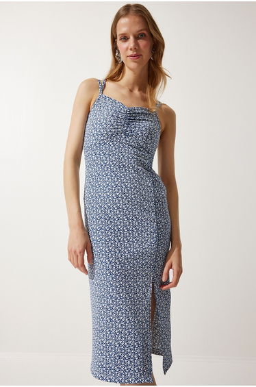 Happiness İStanbul Navy Column Midaxi Dress