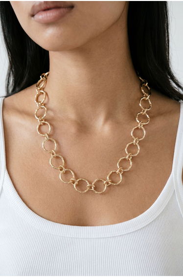 Abstract Chain Necklace - gold