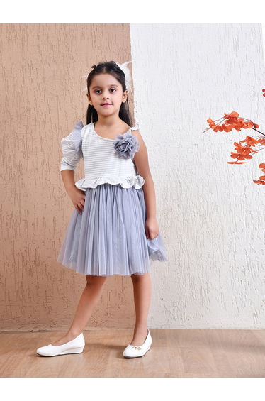 Embellished One Sleeve Knee-Length Dress