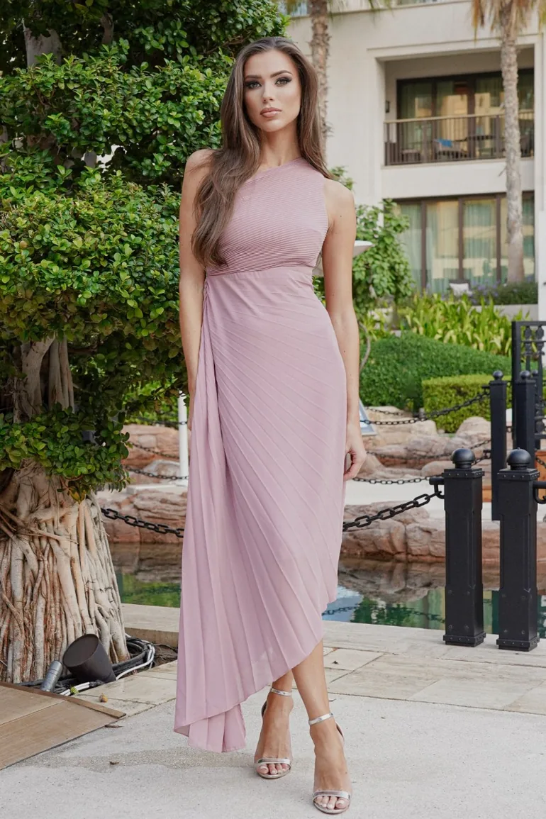 tfnc mauve bridesmaid dress TFNC HALANNAH LACE SLEEVELESS PALE MAUVE MAXI DRESS
