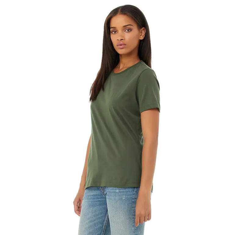 Bella + Canvas Womens/Ladies Jersey Short-Sleeved T-Shirt - Military Green - 2