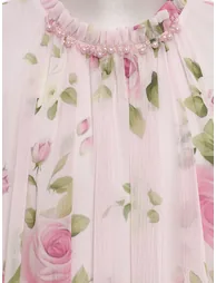 Dress & Fleur Girls Rose Print Occasion Dress in Ivory - 4