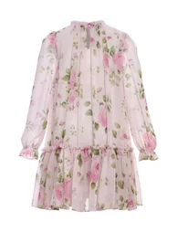 Dress & Fleur Girls Rose Print Occasion Dress in Ivory - 3