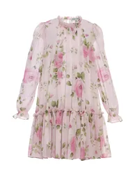 Dress & Fleur Girls Rose Print Occasion Dress in Ivory - 2