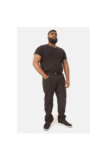 Duke London Mens Kingsize Balfour Comfort Fit Stretch Jeans - Black