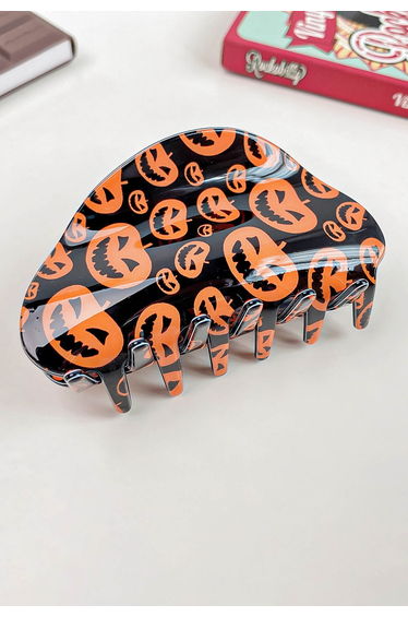 Evil Pumpkin Pattern Hair Claw