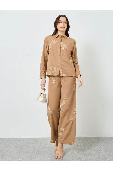 Women Embroidered Shirt and Pants Co-Ords
