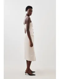 Karen Millen Beige Column Midi Dress - 2