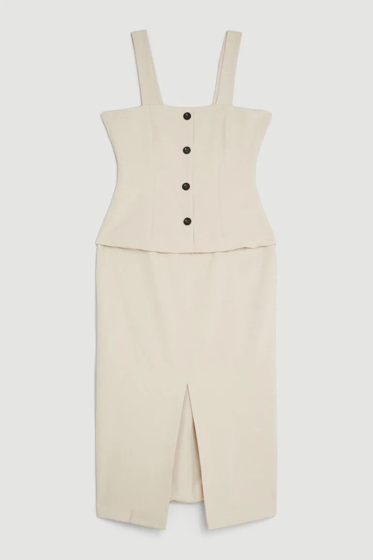 Karen Millen Beige Column Midi Dress - 3