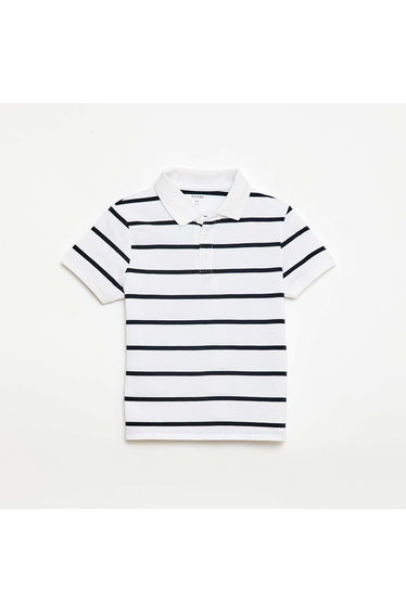 Short-Sleeved Cotton Piqué Polo Shirt WHITE