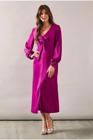 Occasion Satin Twist Midaxi Dress