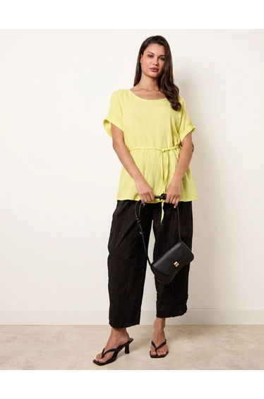 Belted Wide Sleeve Top