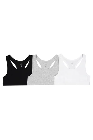 Pack of 3 Bralettes in Plain Cotton