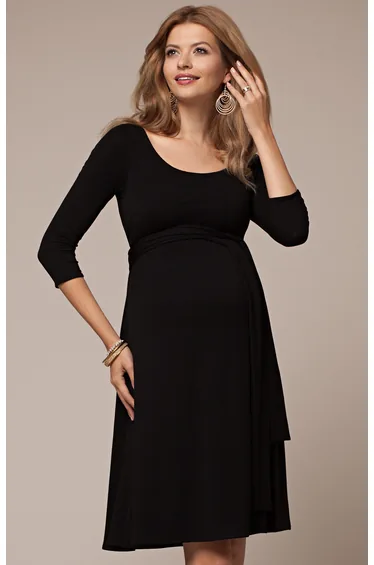 Naomi Maternity Nursing Dress Black