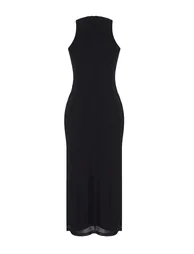 Black Floral Bodycon Knitted Tulle Midi Lined Graduation/Prom Dress - 1