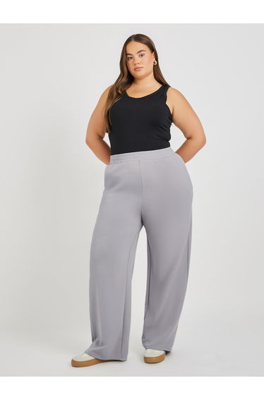 Plus Size Solid Wide Leg Joggers