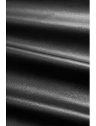 Faux Leather Contrast Shirred Waistband Wide Leg Pants - 4