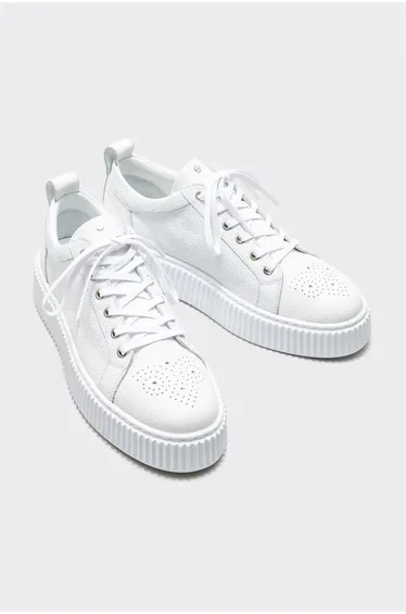 Men's White Leather Sneakers