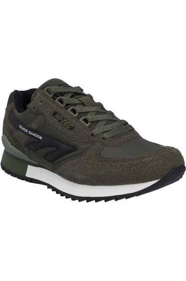 Hi-Tec Mens Silver Shadow Suede Trainers - Dark Olive