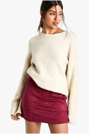 SUEDE LOOK MINI SKIRT