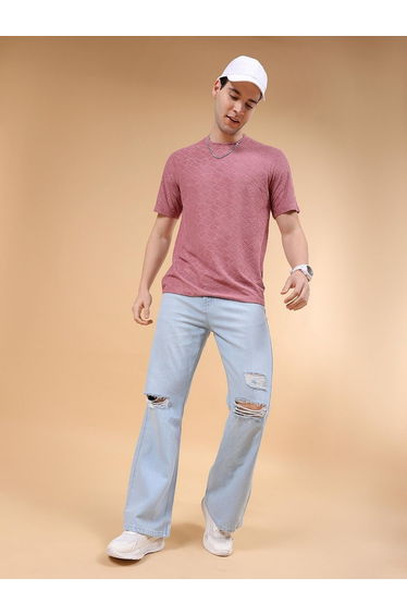 Men Bootcut Loose Fit Solid Jeans